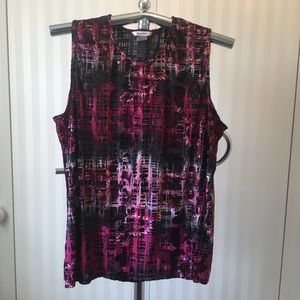 TanJay Pink and Black Patterned Tank Top